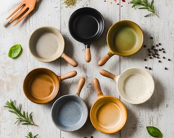 Japanse keramische sausschotels met handvat: rustieke minidipschalen voor sojasaus, specerijen, azijn, kruiden en hapjes