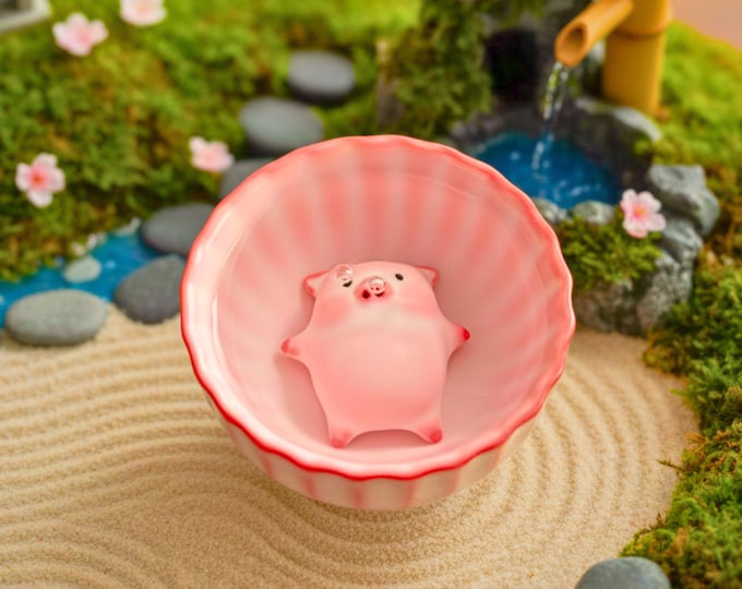 Featured listing image: Ceramic Pig Bubble Blowing Cup: Japanese Funny Tea Cup with 3D Pig, Cute Novelty Coffee Mug, Unique Gift for Pig Lovers, Tea Drinkers