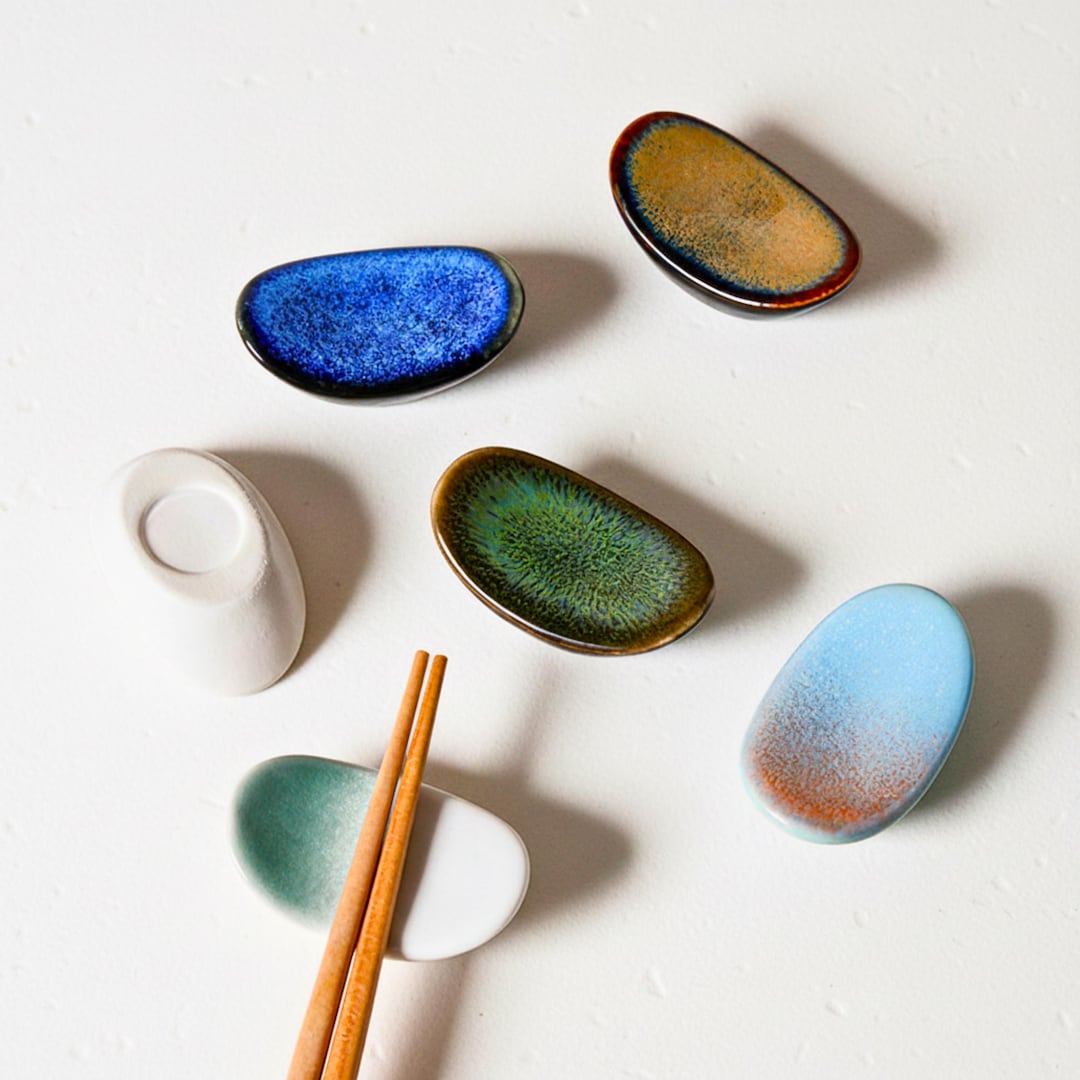 Chopstick Holder : Ceramic Japanese Chopstick Rest Set, Glazed Spoon ...