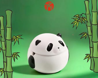 Panda-asbak met deksel, Japanse schattige asbak binnen, keramische asbak met deksel, esthetische asbak, coole tafelasbak, asbak vrouw