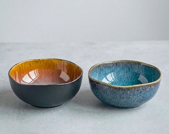 Japanese Ceramic Ramen Bowl: Wabi-Sabi Irregular Glaze, 6.5” Deep Noodle Bowl, Rustic Stoneware, Chawan Style Dinnerware