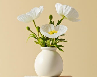 Japansk minivas i keramik – Wabi Sabi Ikebana Bud Vase, liten färgglad blomhållare för minimalistiskt hem, skrivbord, hylla och bordsdekor