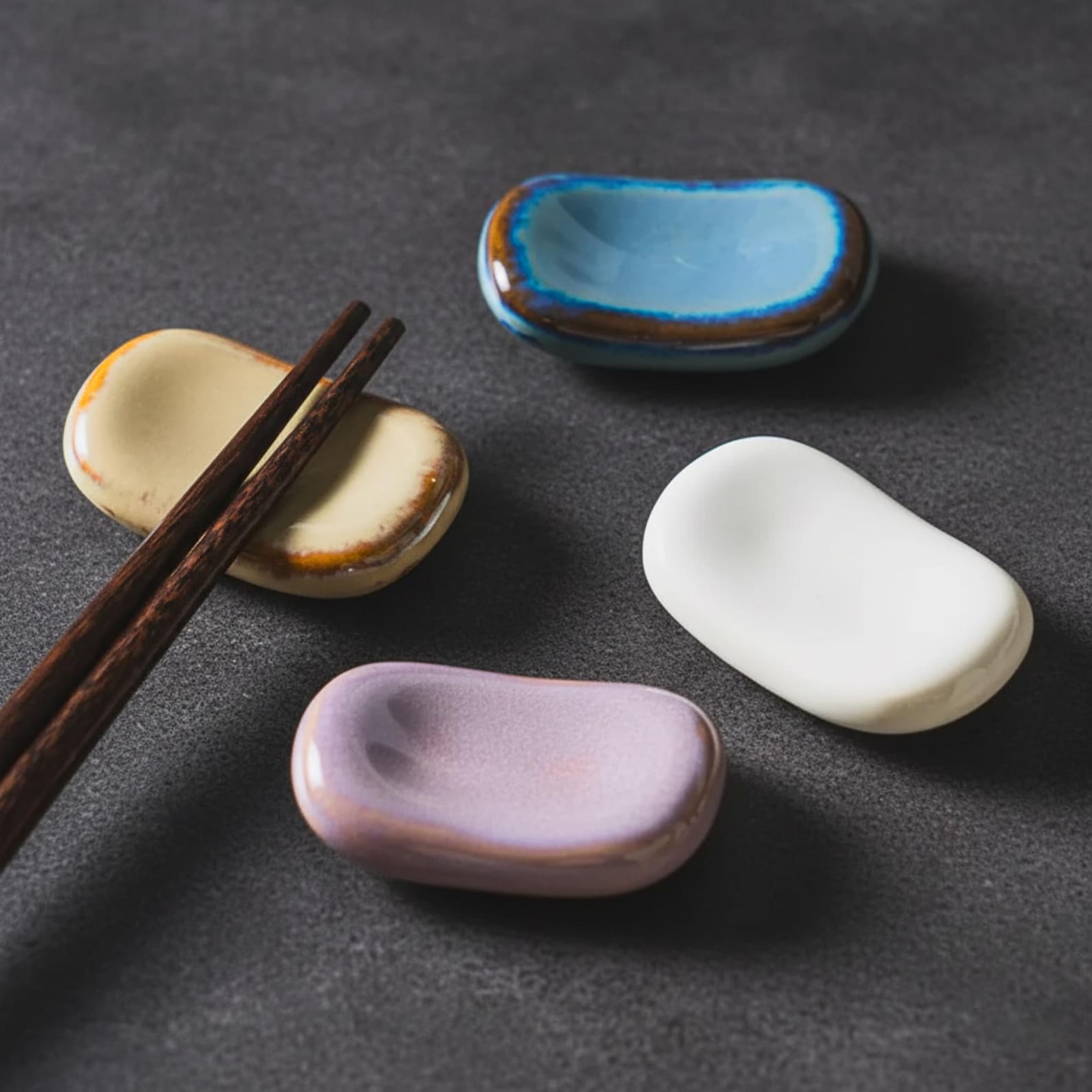 Japanese Ceramic Chopstick Holder Set – Glazed Pottery Chopstick Rests ...