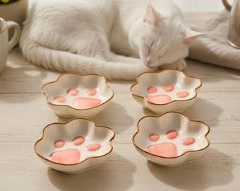 Cat Paw-dipschalen: schattige Japanse keramische sausschotels voor sojasaus, specerijen, snacks, voorgerechten en kleine serveerborden