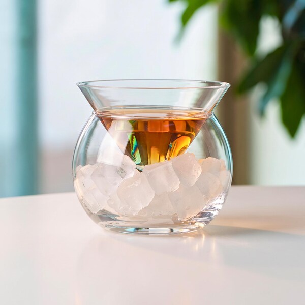 Ice Chilling Glass: Double Wall Cooling Cup for Coffee, Tea, Sake, Whiskey, Wine & Cocktails