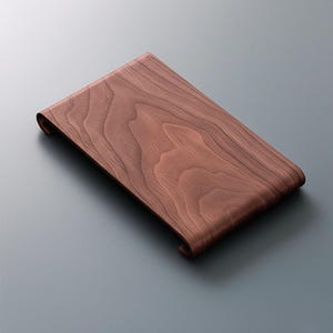 Peut inclure: Un plateau rectangulaire en bois avec des bords incurv&eacute;s aux deux extr&eacute;mit&eacute;s. Le plateau est en bois brun fonc&eacute; avec un motif de grain visible. Il est con&ccedil;u pour contenir de petits objets.