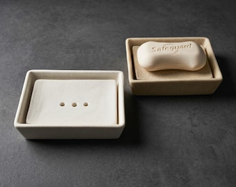Porte-savon en céramique : porte-savon drainant Wabi Sabi avec plateau, porte-savon minimaliste pour salle de bain, porte-savon de style japonais