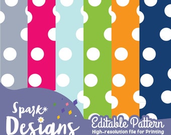 6 Seamless Polka Dotted Pattern Seamless Repeat Pattern for Fabric Sublimation & Digital Prints, Jpg, Png, Eps, Pdf, Svg files available.