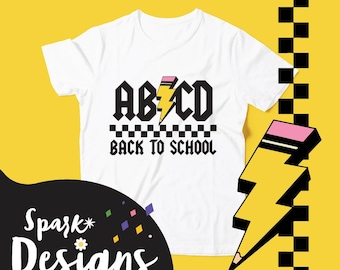 Retro ABCD Teacher PNG SVG: Back To School Shirt Design (Digital Download)