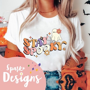 Retro Halloween Ghost PNG: Spooky Season Shirt Design (Digital Download)