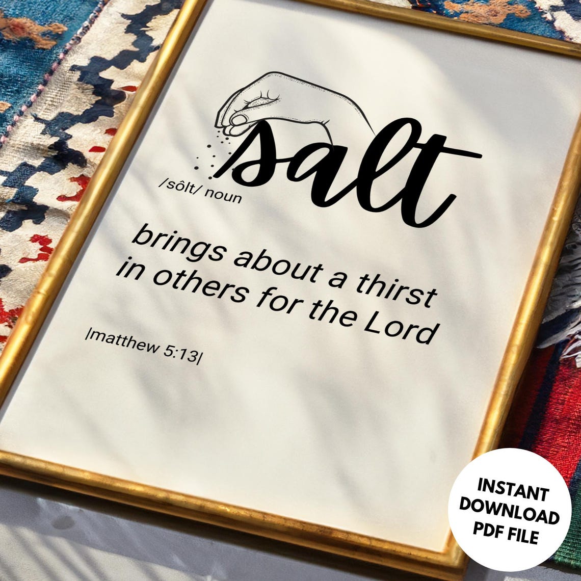 Matthew 5 13 Bible Verse Wall Art Christian Artwork Digital Download ...