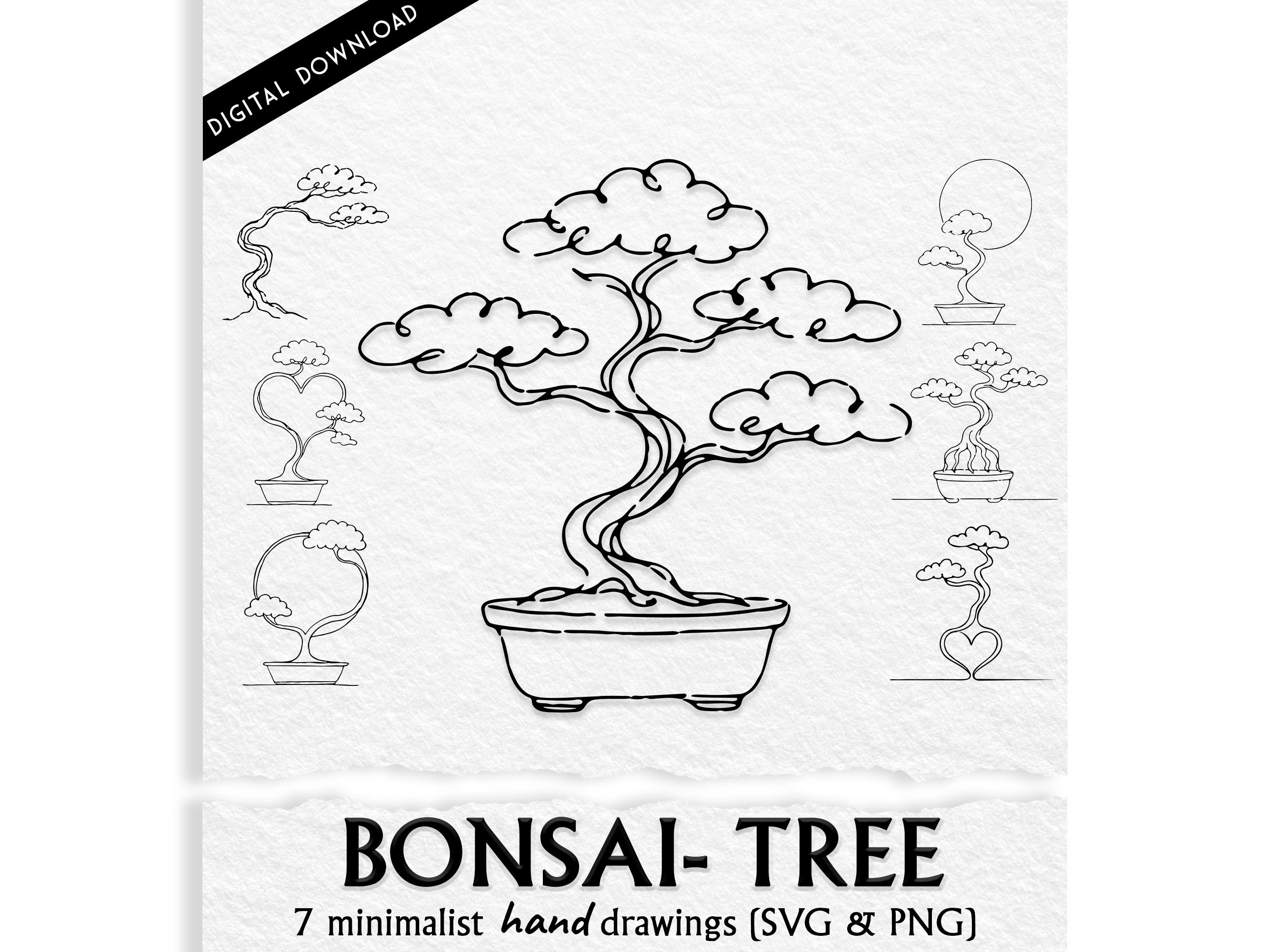 Bonsai tree drawing - Etsy sterreich