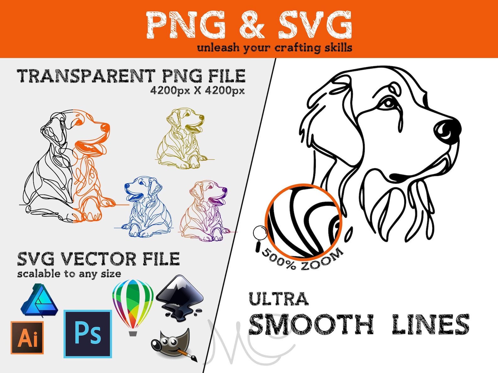 28 Golden Retriever SVG & PNG Bundle - Minimalist Lineart Drawing , Dog ...