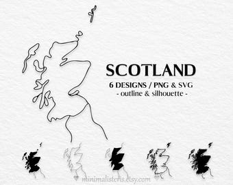Scotland Map -  Map Of Scotland PNG & SVG Vector File |  Silhouette, Outline, Sketch, Print Poster - [Digital Download]