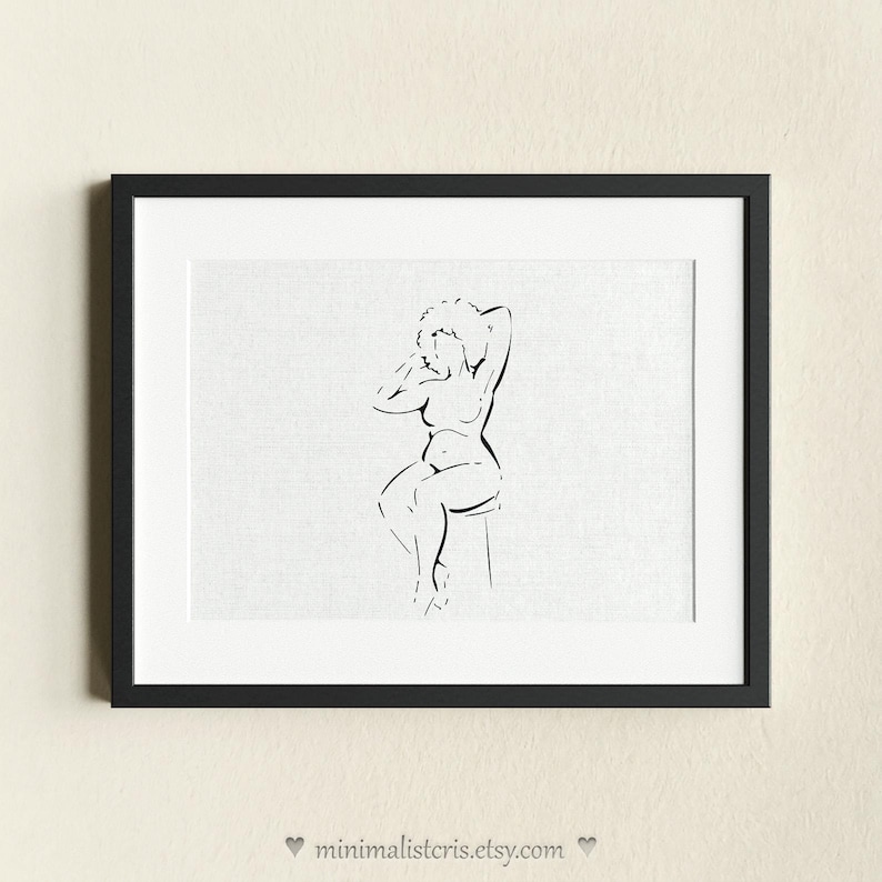 Desenho a caneta de mulher negra curvilínea em SVG e PNG, desenho de ...