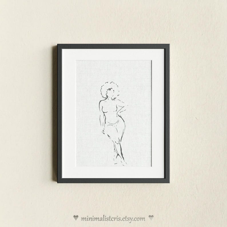 Desenho a caneta de mulher negra curvilínea em SVG e PNG, desenho de ...