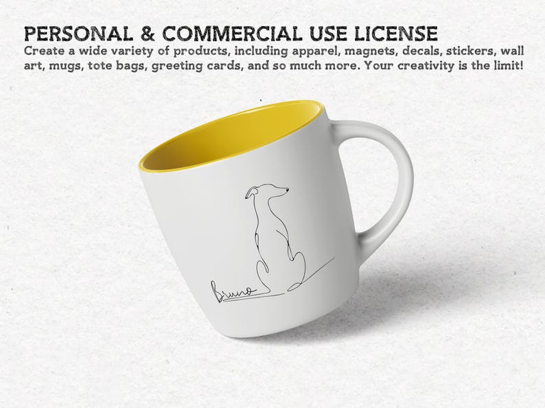 Whippet Dog Sitting View From Back - Whippet Greyhound PNG & SVG Minimalist Personalized Wall Art, Line Drawing -  Digital Download Print