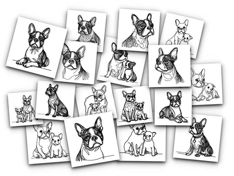 Boston Terrier SVG PNG Drawings Boston Dog Mom Puppy American Bull
