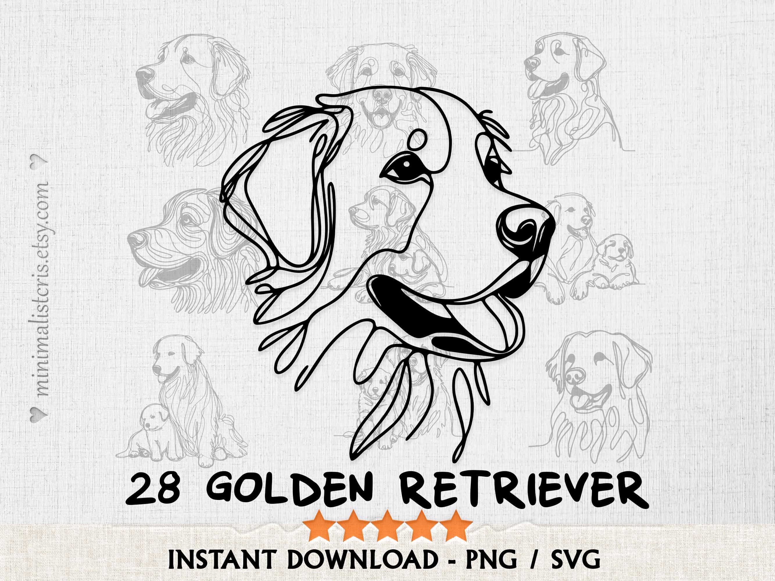 Golden Retriever SVG & PNG Drawings - Golden Retriever Dog Mom Puppy ...
