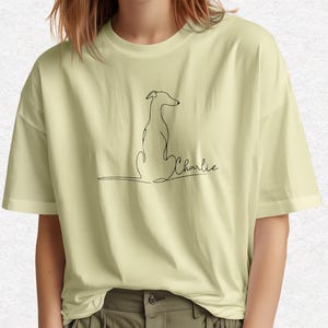Whippet Dog Sitting View From Back - Whippet Greyhound PNG & SVG Minimalist Personalized Wall Art, Line Drawing -  Digital Download Print