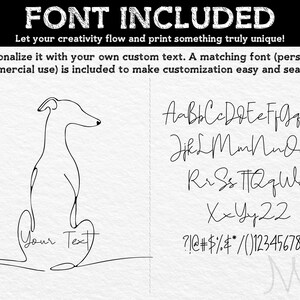 Perro whippet sentado, vista desde atrás - Arte de pared minimalista personalizado, dibujo lineal, PNG y SVG de galgo whippet - Descarga digital e impresión