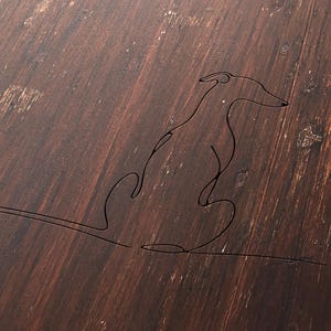 Whippet Dog Sitting View From Back - Whippet Greyhound PNG & SVG Minimalist Personalized Wall Art, Line Drawing -  Digital Download Print
