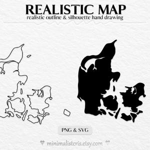 Denmark Outline SVG & PNG Bundle – Minimalist Denmark Map Drawings ...