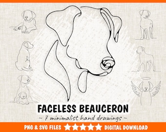 Beauceron SVG: Beauceron PNG & SVG Art Drawings, Beauceron Dog Gift Memorial (Digital Download)