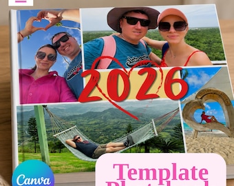 Editable Photobook Canva Template Bundle, Family Memory Album Template, Travel Photo Book, Christmas Scrapbook, 21 Page Photo Collage Book