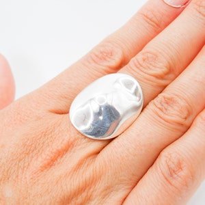 Gedurfde zilveren ring, grote zilveren ring, 925 sterlingzilveren ring, dikke ring, 925 sterlingzilveren ring, statementring dames, cadeaus voor haar