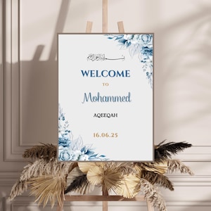 Aqiqah Zeichen | Schöne Willkommen Aqiqah Dekor für Ihre Feier | Einzigartige Babyparty Dekoration