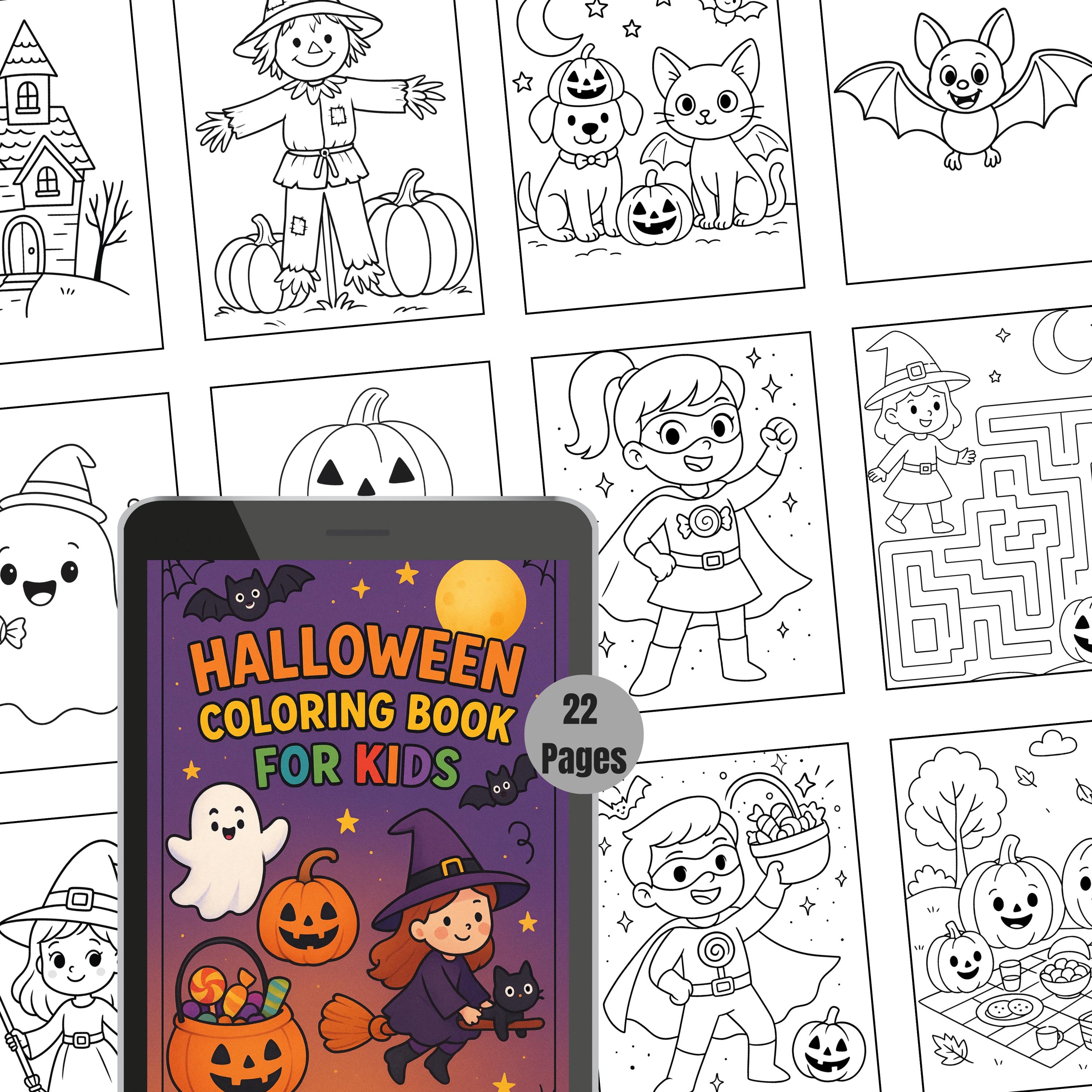 Halloween Coloring Page & Activity for Kids | 22 Unique Printable ...