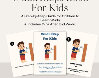 Guia de Wudu para Crianças – Pôster Passo a Passo | Aprendizado Islâmico para Imprimir | Como Realizar o Wudu – Download Digital em PDF