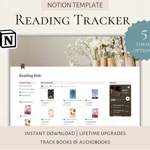 Reading Tracker Notion Template, Digital Book Tracker, Digital Reading Planner, Notion Book Journal, Notion Reading Tracker, Reading Log