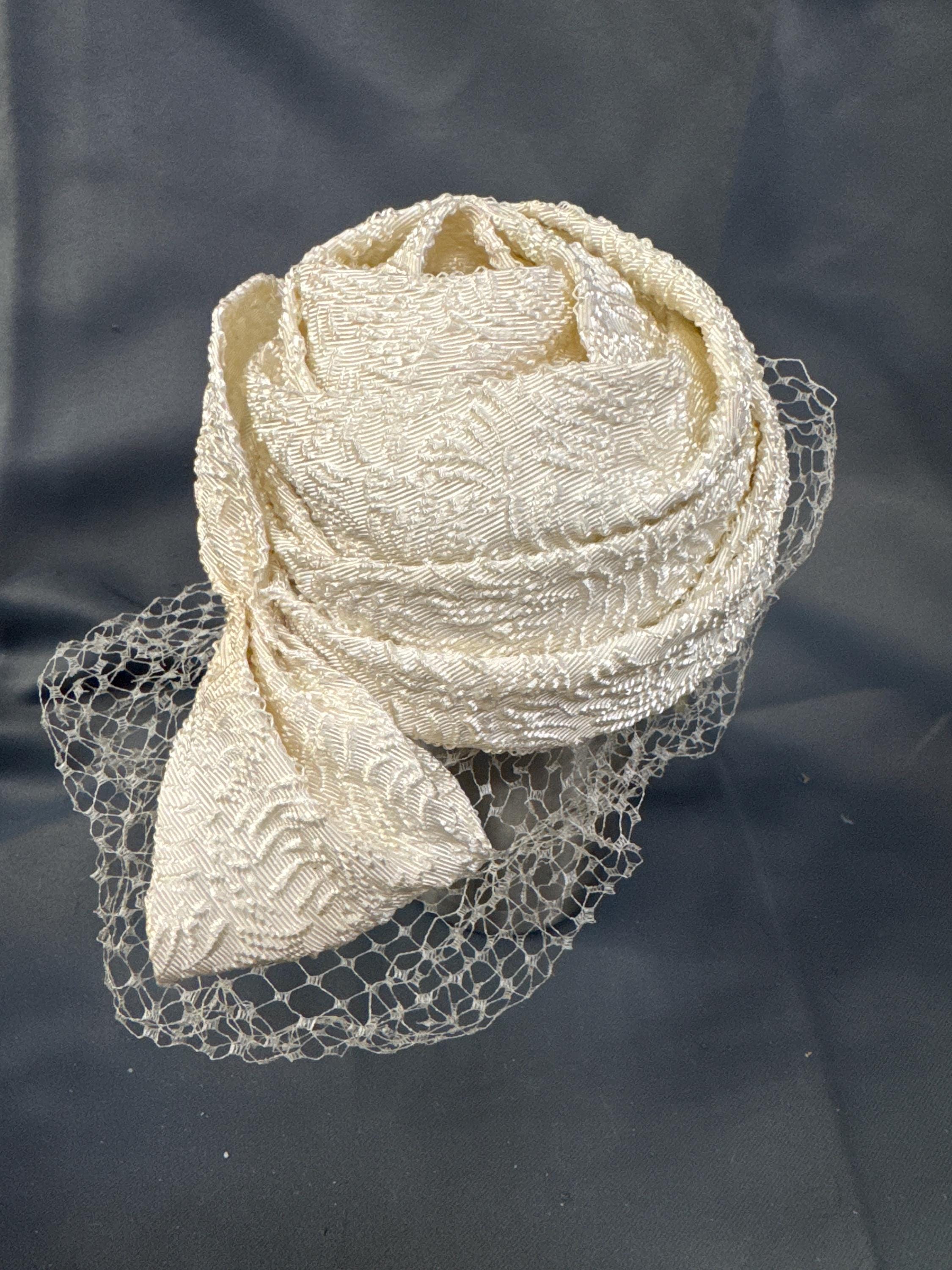 VTG 1960s MCM Women Pillbox Hat Corona Ivory Wool Bezel Rhinestones Ribbon Italy Ivory Pillbox - Etsy main image 2