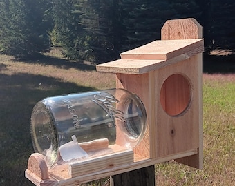 Cedar Squirrel Feeder (with jar)