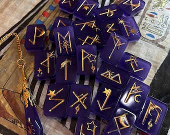 Color Changing Norse Runes: Elder Futhark Set with Pendulum