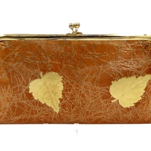 Vintage 50er-60er Jahre seltene Kunststoff Blattgold gemustert - Confetti - Clutch Handtasche - RETRO -