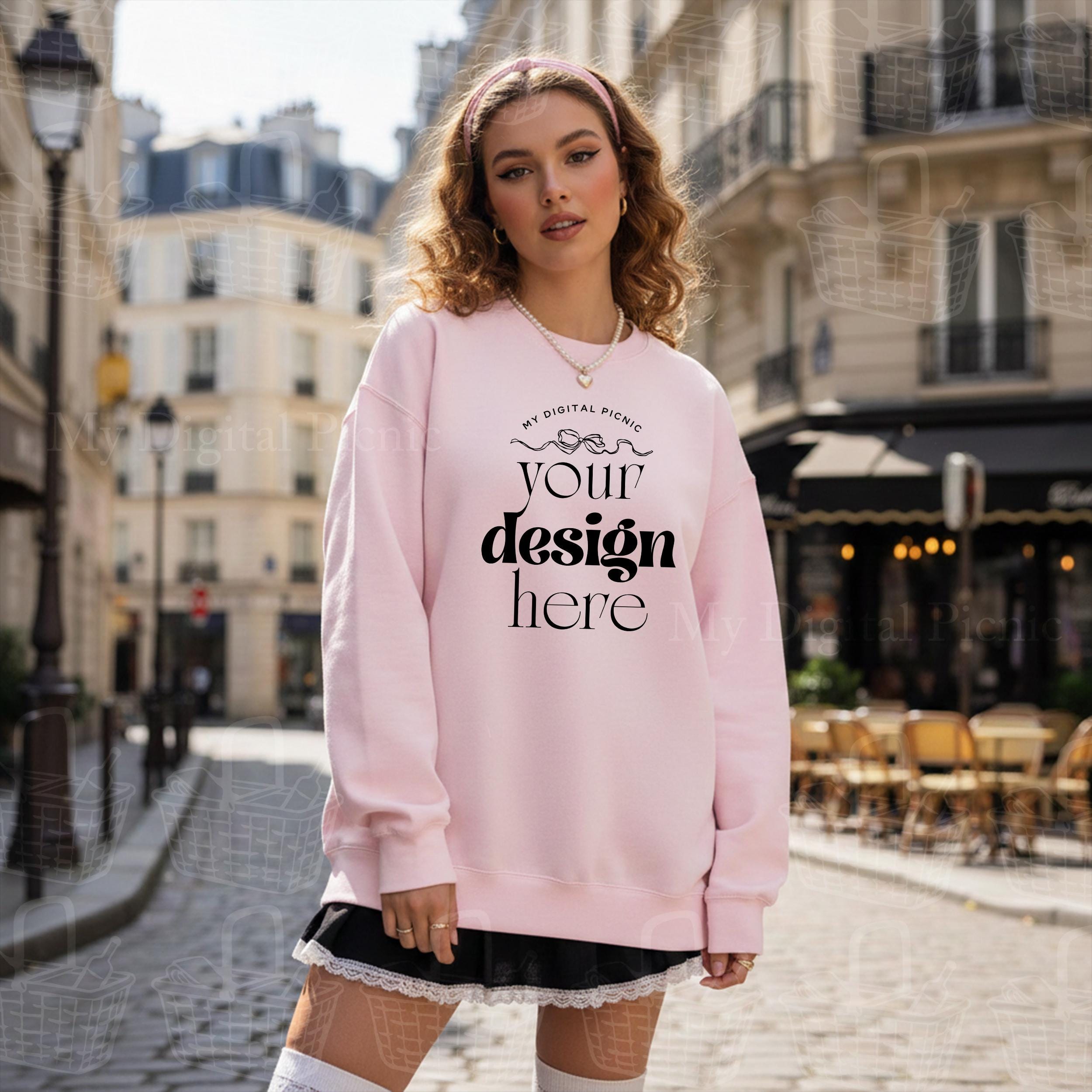 Pink Paris Sweatshirt - Etsy Singapore ÉPINE PARIS big sweat（navy 
