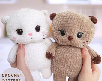 Crochet Pattern Little kitten, No sew, Amigurumi tutorial PDF in English, amigurumi cat crochet, gift souvenir animals, amigurumi handmade