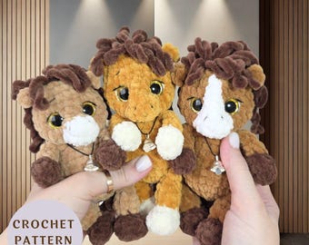 Crochet PATTERN horse, no sew, amigurumi tutorial PDF in English, Easy crochet horse pattern, Baby shower gift, Cute handmade souvenir toys