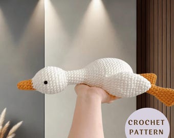 No-sew Crochet Goose Pattern, Amigurumi Tutorial PDF in English, Amigurumi goose crochet, goose Crochet Pattern, Baby Shower Gift,Easy croch