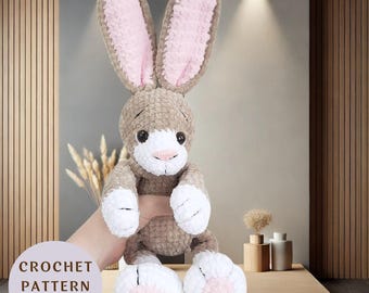 Crochet PATTERN Rabbit Bunny, Amigurumi Tutorial PDF in English (PDF Download), Easter rabbit, amigurimi Bunny crochet, Easy crochet Toys