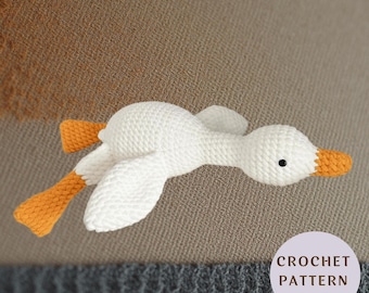 Crochet goose pattern amigurumi goose plush pattern toy crochet animals plush, Easy Crochet Amigurumi Pattern, No-Sew PDF Tutorial (English)