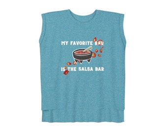 Mi barra favorita es la camiseta musculosa con puños enrollados fluidos para mujer Salsa Bar