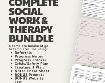 Social Work Therapy Forms Bundle (Digital Download)