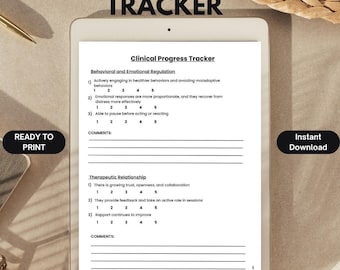Clinical Progress Tracker for Social Work, Therapy (Digital Download)