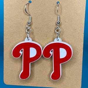 Baseball Earrings, Go Phils!,  Phillies, Acrylic Earrings, Baseball Fan Gif, Spring Training, Opening Day