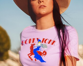 Honky Tonk Girl Unisex Tee - Maglietta da cowgirl ispirata alla musica country di Loretta Lynn