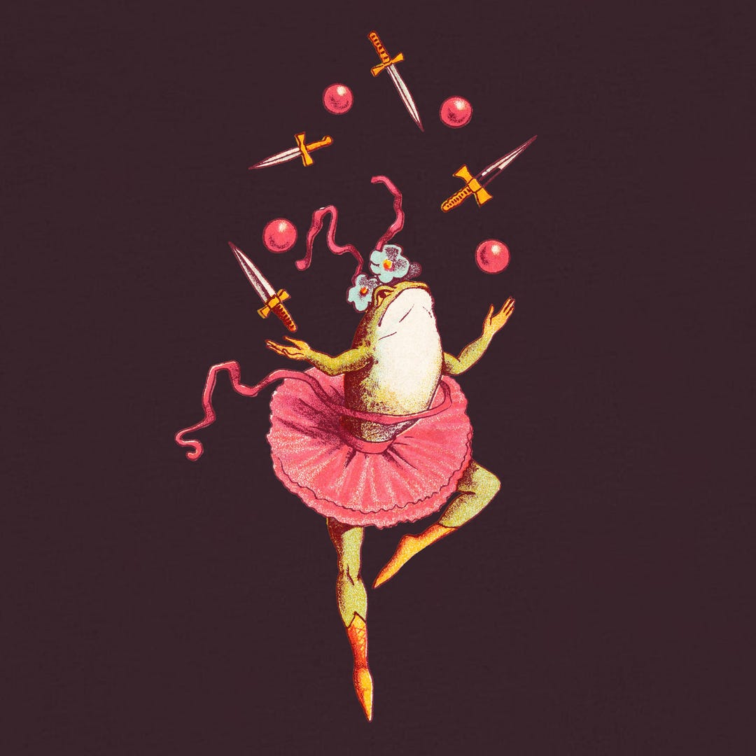 Softshell Frog Super Soft Frog T-shirt | Whimsical Juggling Frog in a Tutu | Size ...